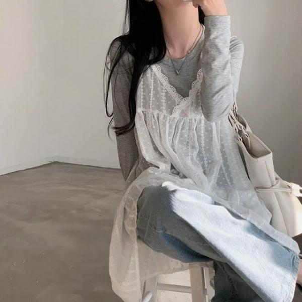 시스루 나시 롱원피스 레이어드 여름 레이어드 원피스