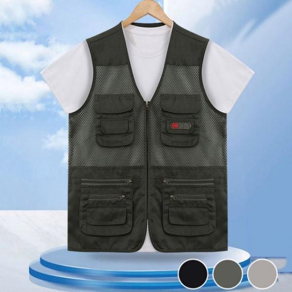 아웃도어 앞뒤 통기성 좋은 메쉬 원단 멀티 포켓 조끼
