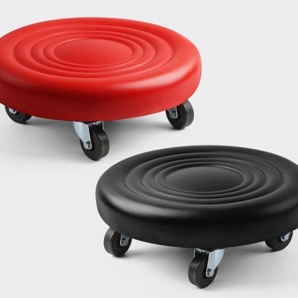 견고한 스틸바퀴 작업의자 원형 쿠션의자 동글이 2종