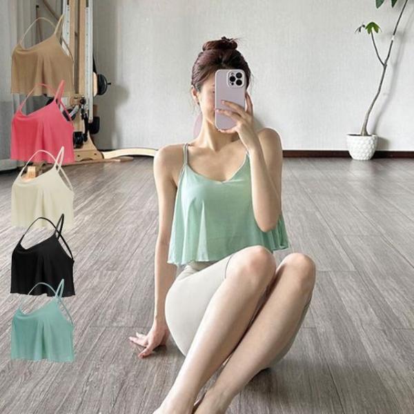 필라테스 운동복 탑 플레어 나시탑