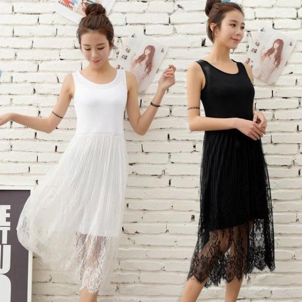 민소매 레이어드 레이스 원피스