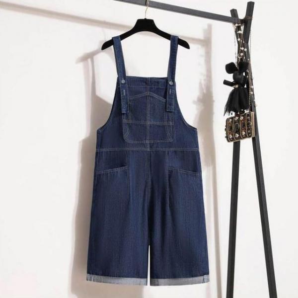 캐주얼한 디자인 데일리룩 점프수트 데님 멜빵 반바지