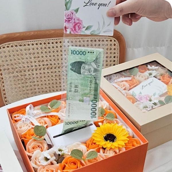 반전 돈 나오는 플라워 카네이션 용돈 박스 (쇼핑백