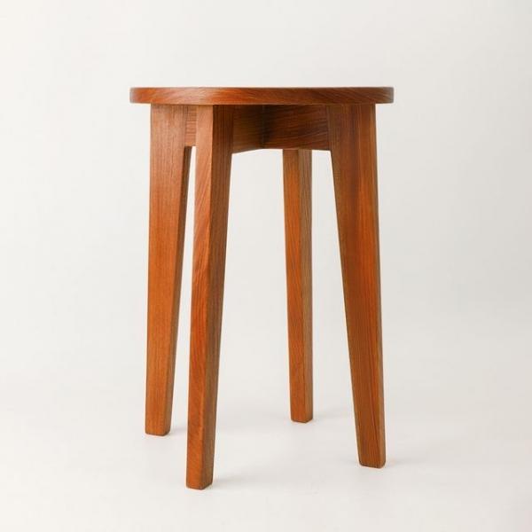 마호가니 우드  나무 원목 의자 스툴