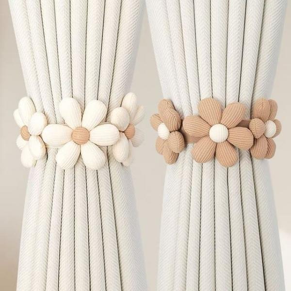 핏픽 커튼밴딩홀더 2p 타이백 커튼끈 플라워스트랩3꽃