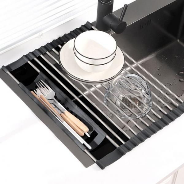 싱크대 그릇건조대 식기 물빠짐 실리콘 드라잉 롤매트