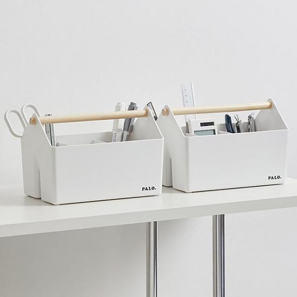 모던한 6칸 분리형 손잡이 연필꽂이 컴팩트 2P 바스켓