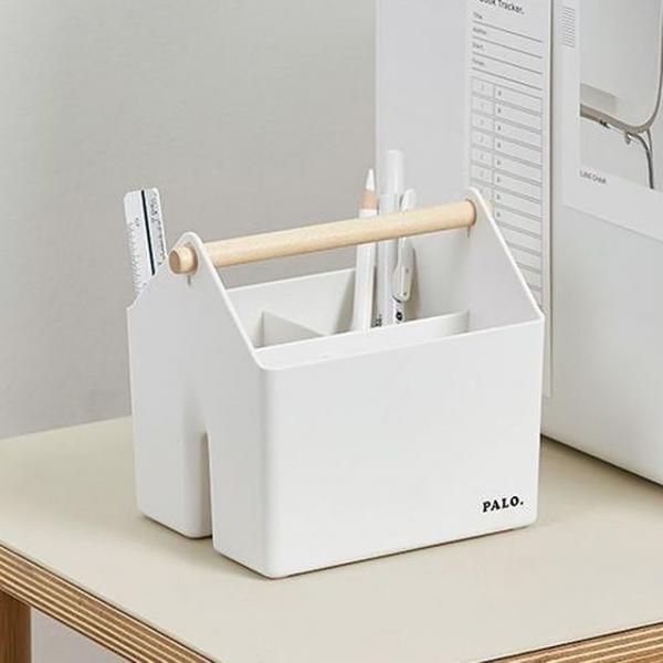 모던한 4칸 분리형 손잡이 연필꽂이 미니 2P 바스켓