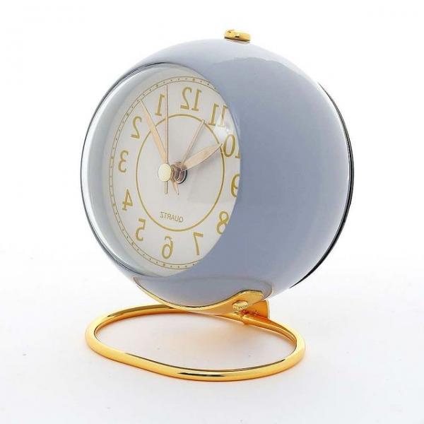 알람 탁상시계 그레이 오브제 소형  책상