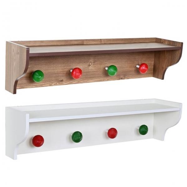 다용도 벽선반 옷걸이 80 1P 나무 우드 행거 선반