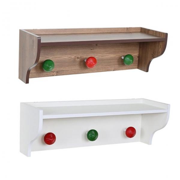 다용도 벽선반 옷걸이 60 1P 나무 우드 행거 선반