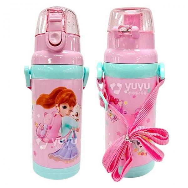위시캣 어깨끈 원터치 물통 470ml 1P 소풍 물병 보틀
