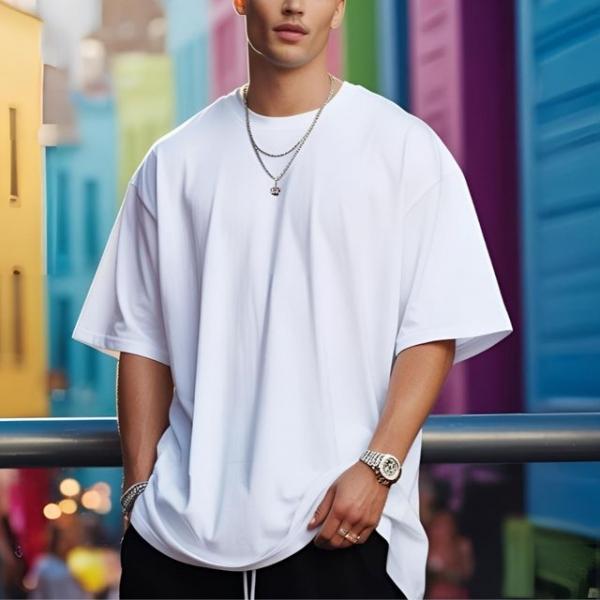 면100% 17수 남녀공용 오버핏 무지 반팔티셔츠