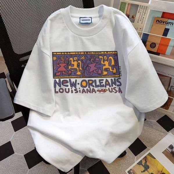 MFNC050157 - 도톰한 뉴올린즈 반팔 순면 티셔츠