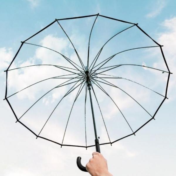 1단 반자동 16살대 투명 장우산 비닐 우산 1단 우산