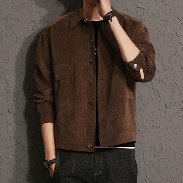 남성 멋쟁이 카라 스웨이드 자켓