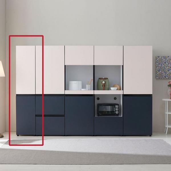 SJ401 연핑크 400 주방 틈새 다용도 수납장 빌트인 냉