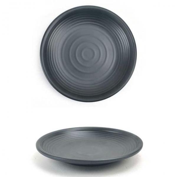 블랙 멜라민 한정식 반찬접시 반찬그릇 22.4cm 33호