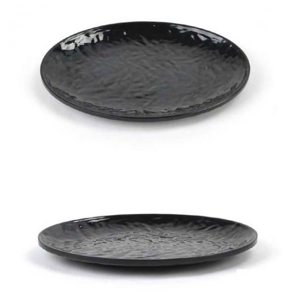 블랙 멜라민 한식 반찬 접시 31.5x23.5cm 27호