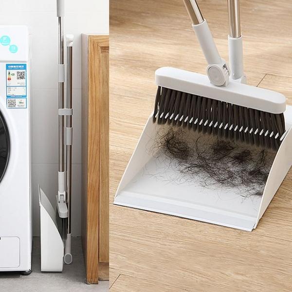 다용도 청소세트 부드러운 긴빗자루 스탠딩 쓰레받이