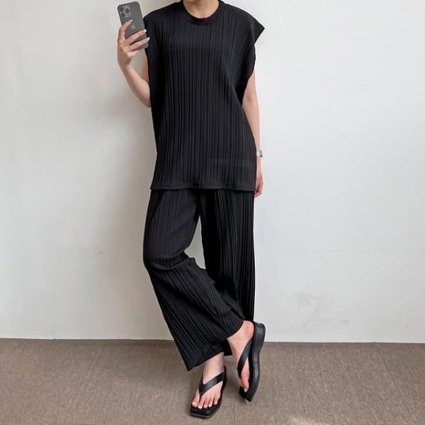 폴드 맞주름 데일리 나시 바지 세트