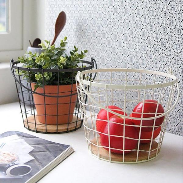 철제 양동이형 바스켓 1P 다용도 손잡이 바구니