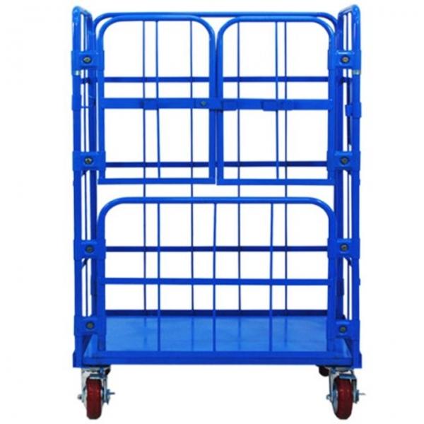 대형 롤테이너 상단2문형 청색 기본우레탄바퀴