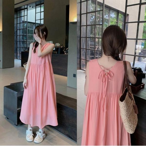 루즈핏 민소매 리본 원피스