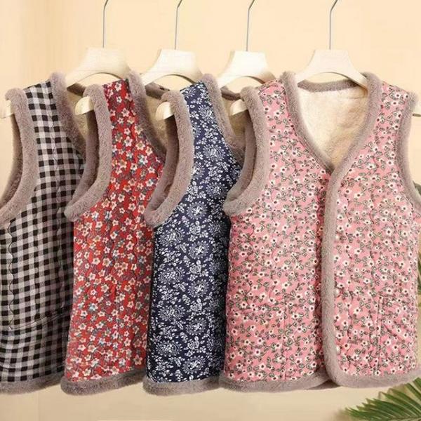 할머니조끼 꽃무늬 누빔 촌캉스 김장조끼 M12955