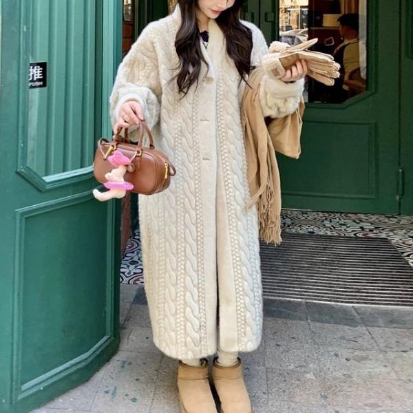 F007431_페이크퍼 롱코트 자켓 가디건