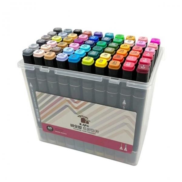 25000 바오밥 디자인 트윈마카 60색세트 PP케이스