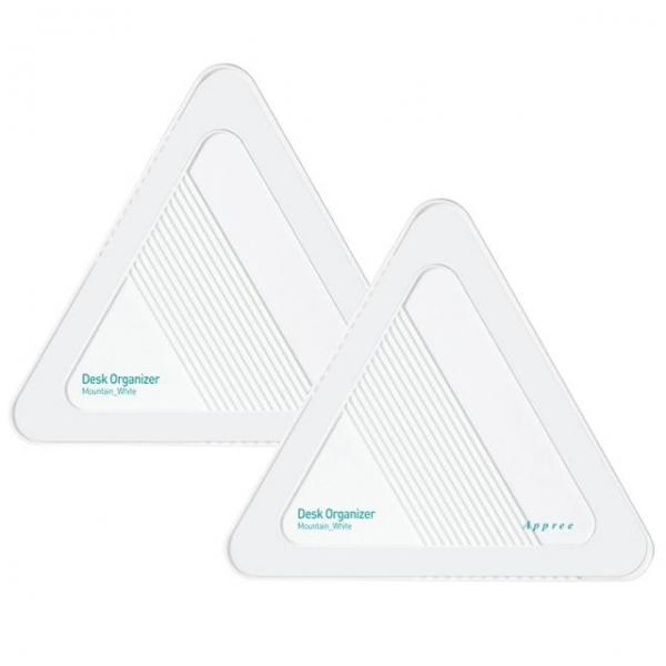 다용도 삼각형 책상 정리함 화이트 2P 필기구 데스크