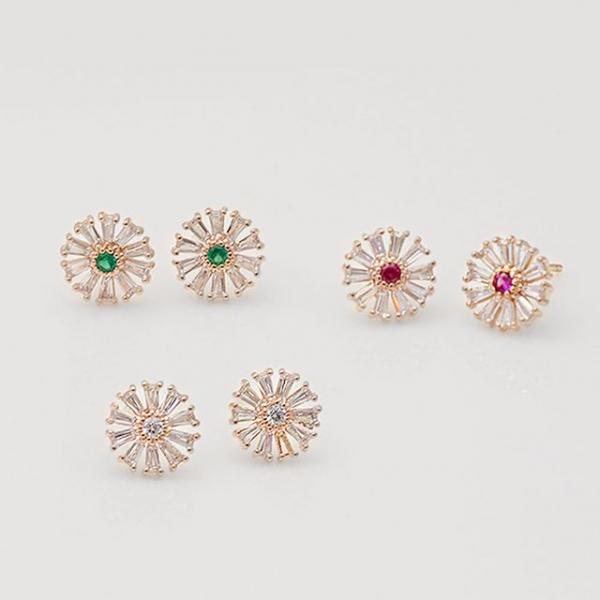 패션 데이지 큐빅 귀걸이