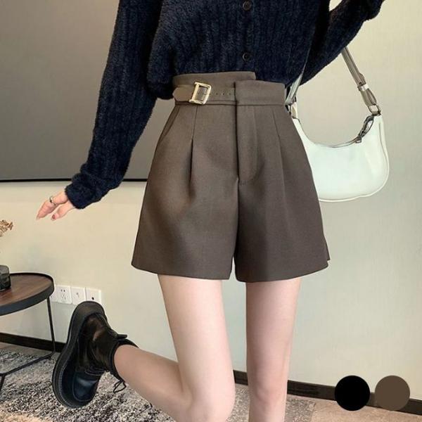 앞 밸트 뒷밴딩 언발느낌 슬랙스 스타일 반바지