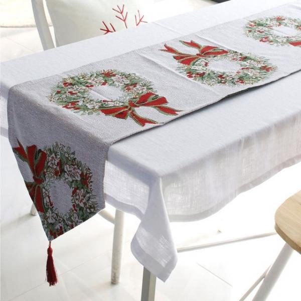성탄절 분위기 식탁 테이블 러너 장식용 깔개 덮개