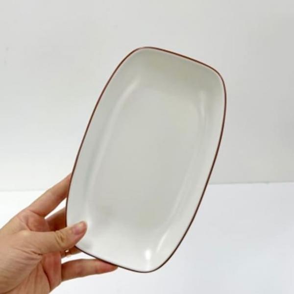 코드브라운 접시 멜라민 그릇 찬기 식기 타원 23.7cm