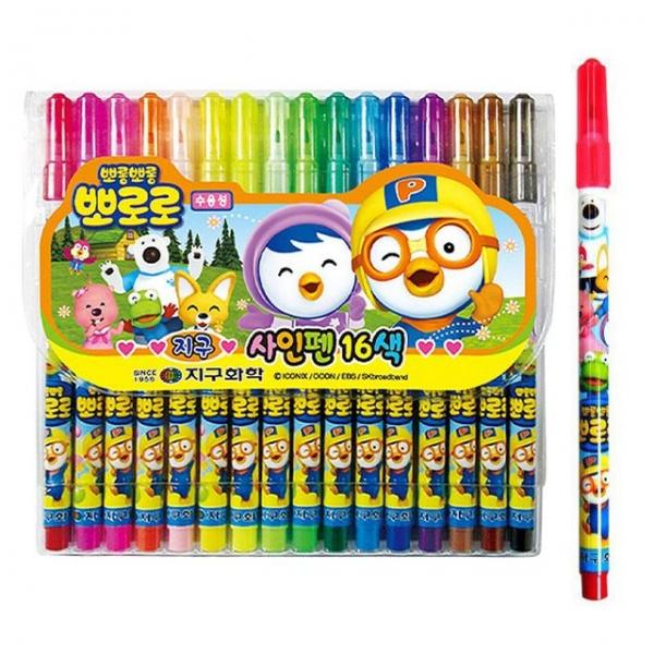 뽀로로 사인펜 16색 (싸인펜) (신학기 준비물)