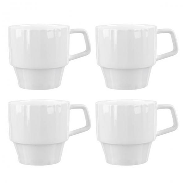 본차이나 백색 화이트 도자기 머그 머그잔 4개 세트