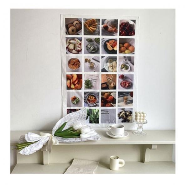 음식 사진 패브릭 포스터 가림막 커튼 가리개 커텐 바