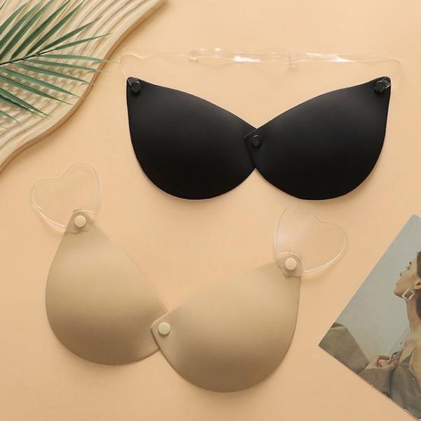 브이업누드브라 하트 홀터넥 볼륨 가슴골 접착 리프팅