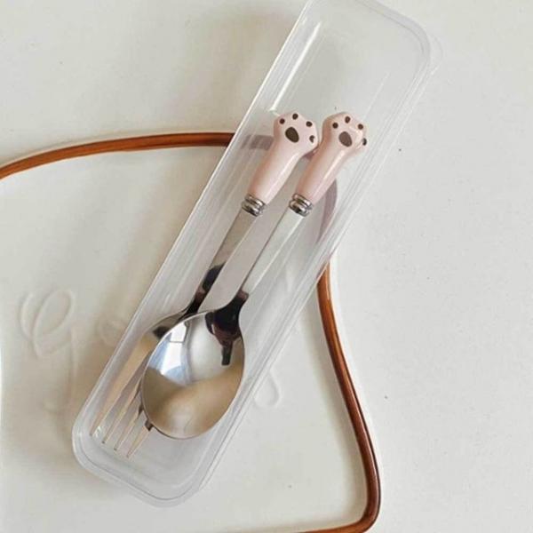 세라믹 아기숟가락 포크 세트 스텐수저세트