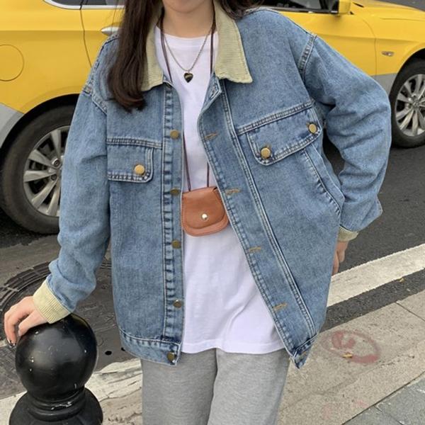 데일리 캐주얼 가을 아우터 연청 데님 자켓