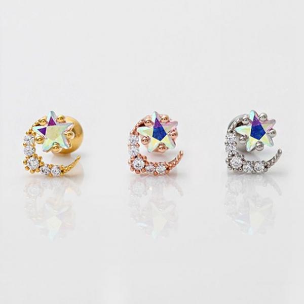 (1+1) 써지컬 피어싱 블링 문 3종 택1