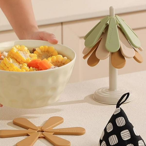 실리콘 트리 인테리어 나무형 냄비받침