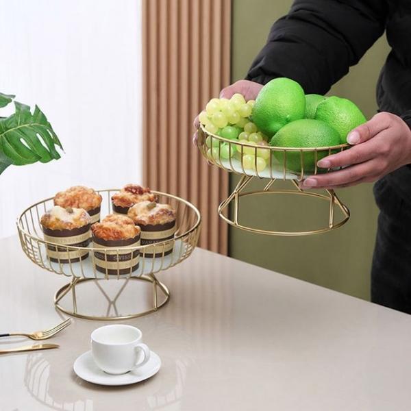 과일 트레이 철제 원형 바구니 바스켓 GD-12826