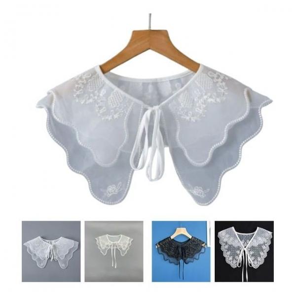 키밍 레이스 페이크카라 넥케이프 스카프 탈부착