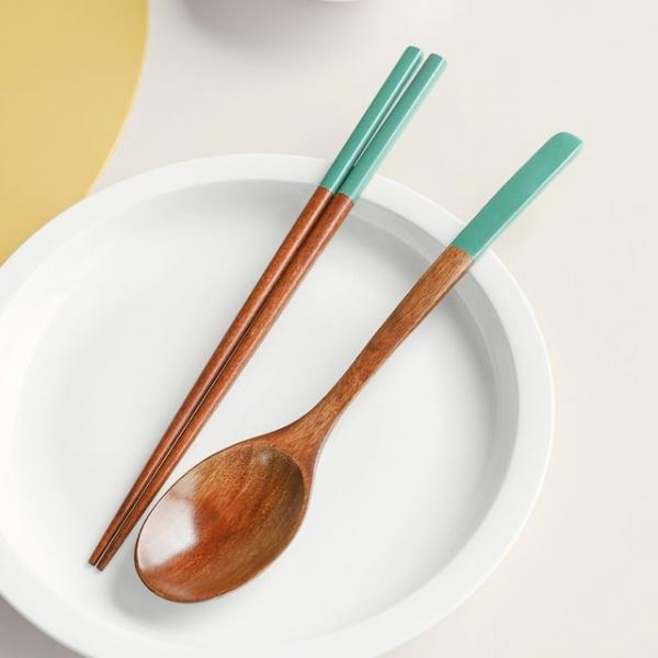 주방식기 숟가락 젓가락 옻칠 컬러 수저 2인