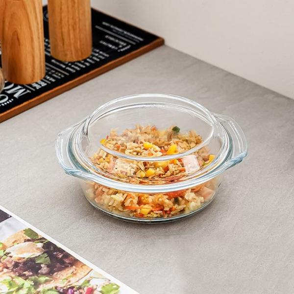 원형 내열유리 뚜껑 오븐그릇 전자레인지 용기 700ml