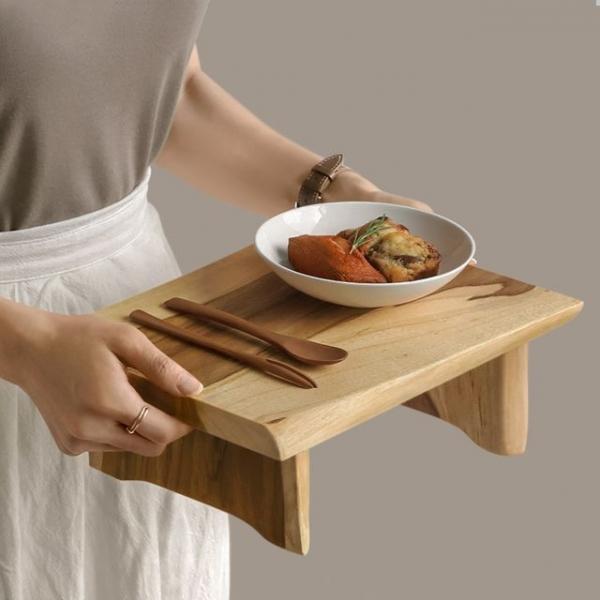 다용도 주방 정리 원목 받침대 티크 우드 선반 30cm