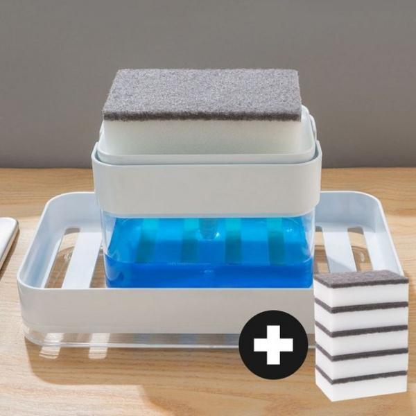 다용도 펌핑 주방세제 디스펜서 소프트 수세미 6개입